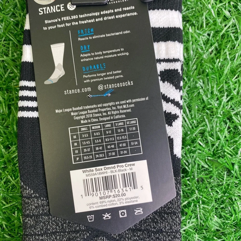 Chicago White Sox Stance Diamond Pro Mens Crew Socks Sz M 6-8.5